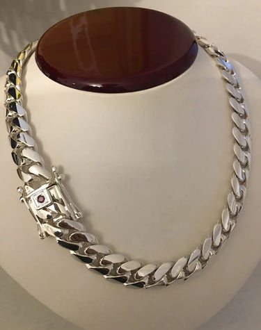 Solid 999 Sterling Silver Cuban Chain 13mm 370gr